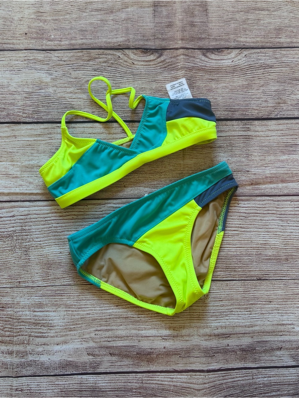 Crewcuts Neon Colorblock Bikini